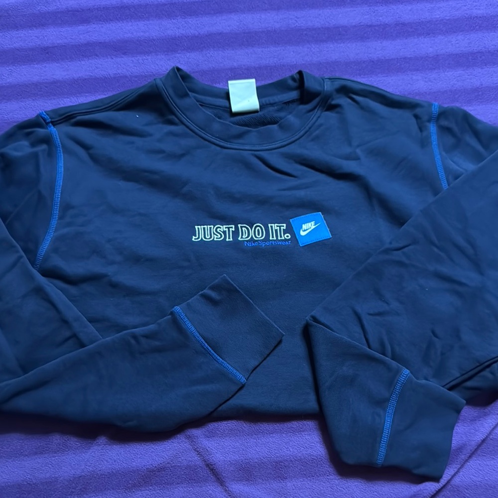 Nike Blue Sweatshirt Casual Crew Neck